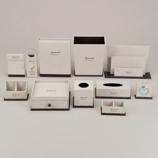 PU Leather 11-Piece Amenities Set with Alarm Clock — LTH-1044