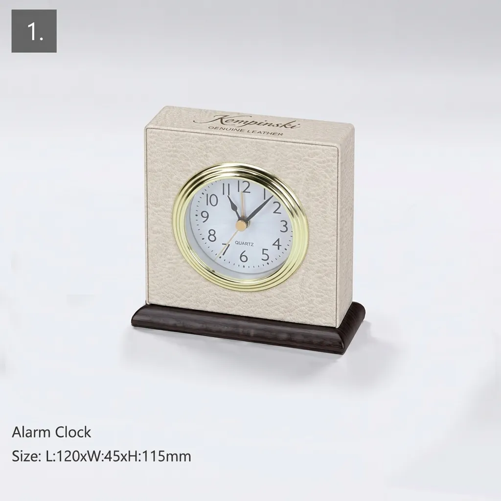 PU Leather 11-Piece Amenities Set with Alarm Clock — LTH-1044 (image 6)