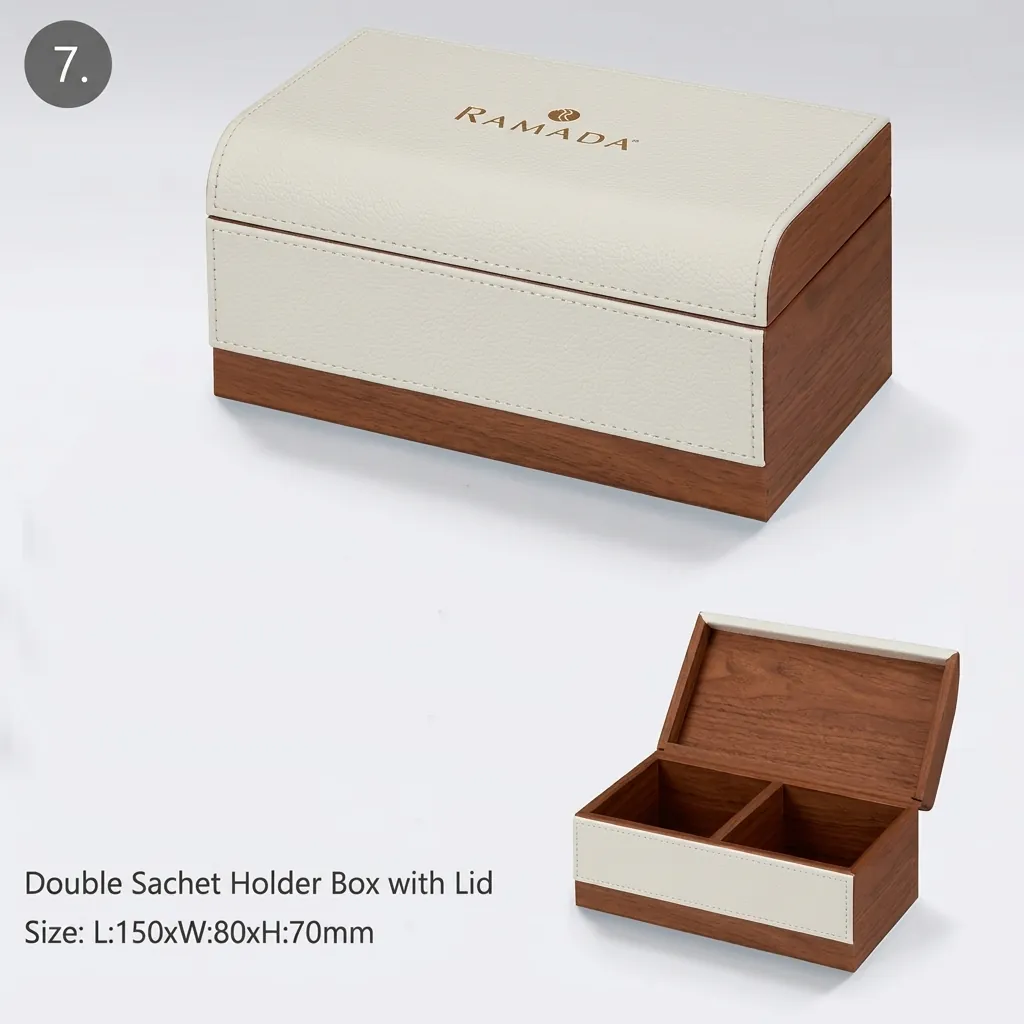 PU Leather 11-Piece Amenities Set with Double Sachet Holder Box With Lid — LTH-1049 (image 13)