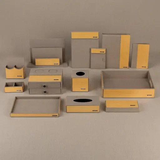 PU Leather 13-Piece Amenities Set with Brochure Holder