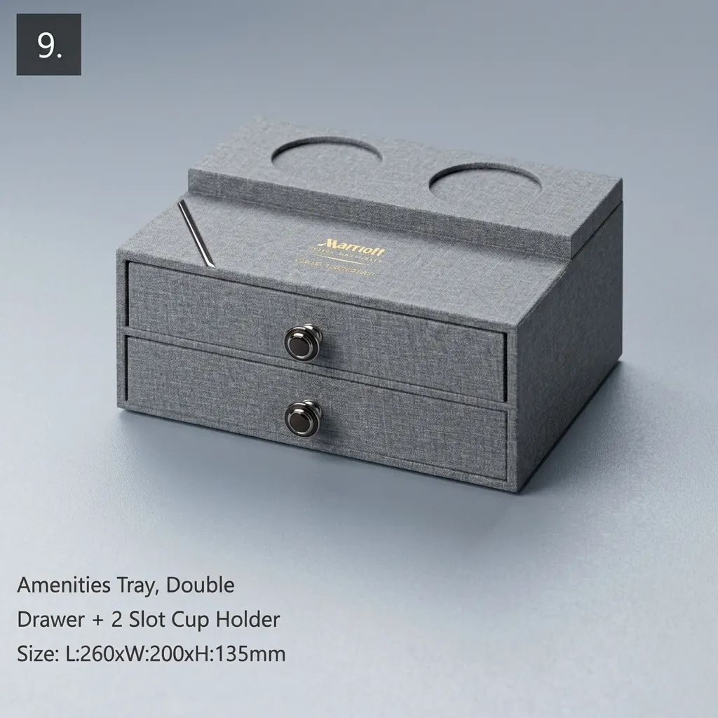 PU Leather 13-Piece Amenities Set with Shoe Box Tray — LTH-1055 (image 3)