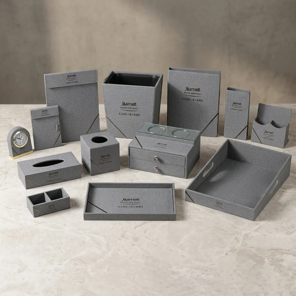 PU Leather 13-Piece Amenities Set with Shoe Box Tray — LTH-1055 (image 8)