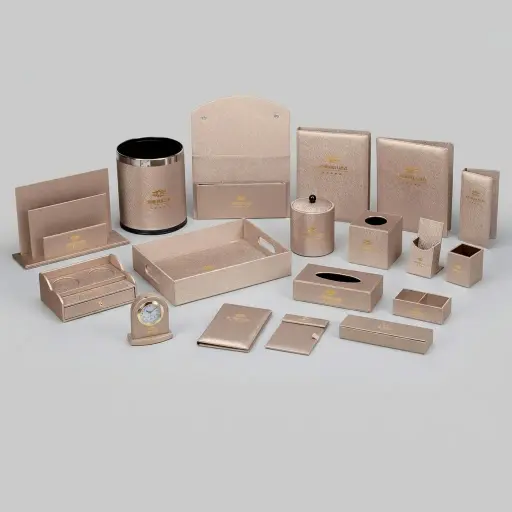 Pu Leather Hotel Amenities 18pcs