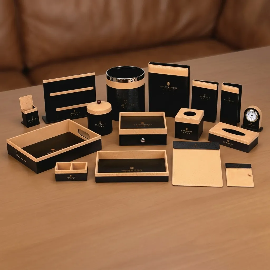 PU Leather 16-Piece Amenities Set with Double Sachet Tray Box — LTH-1057 (image 11)