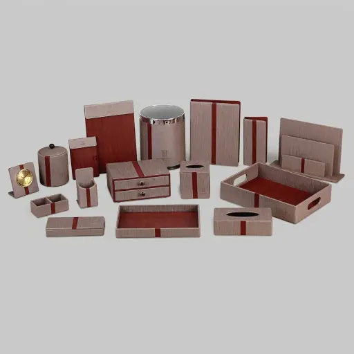 PU Leather 16-Piece Amenities Set with Guest Service Folder