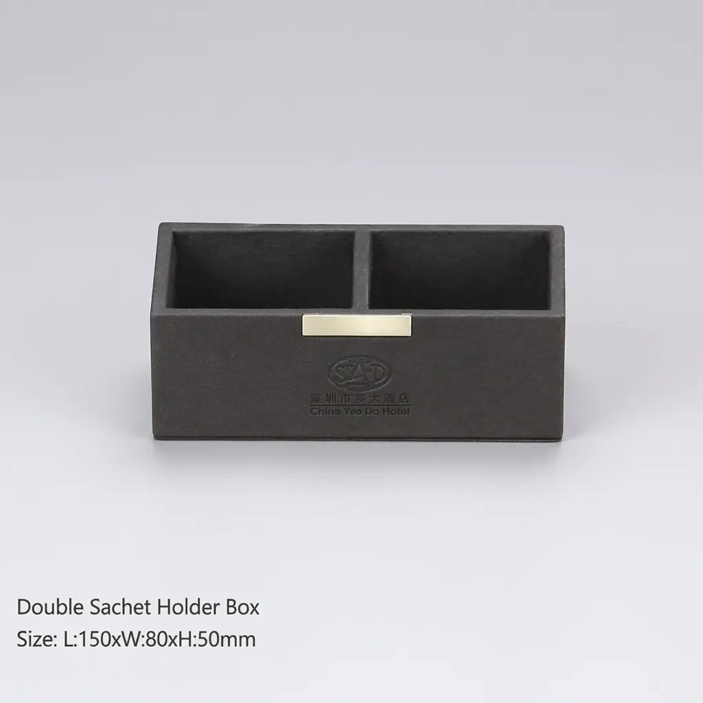 PU Leather 15-Piece Amenities Set with Sachet Holder Box With 3 Compartment — LTH-1064 (image 4)