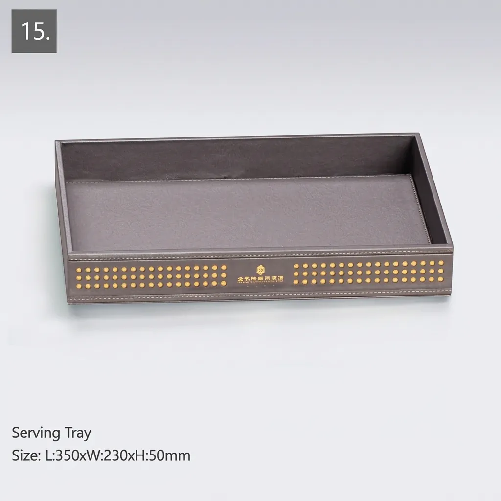 PU Leather 15-Piece Amenities Set with Double Remote Control Holder — LTH-1065 (image 9)