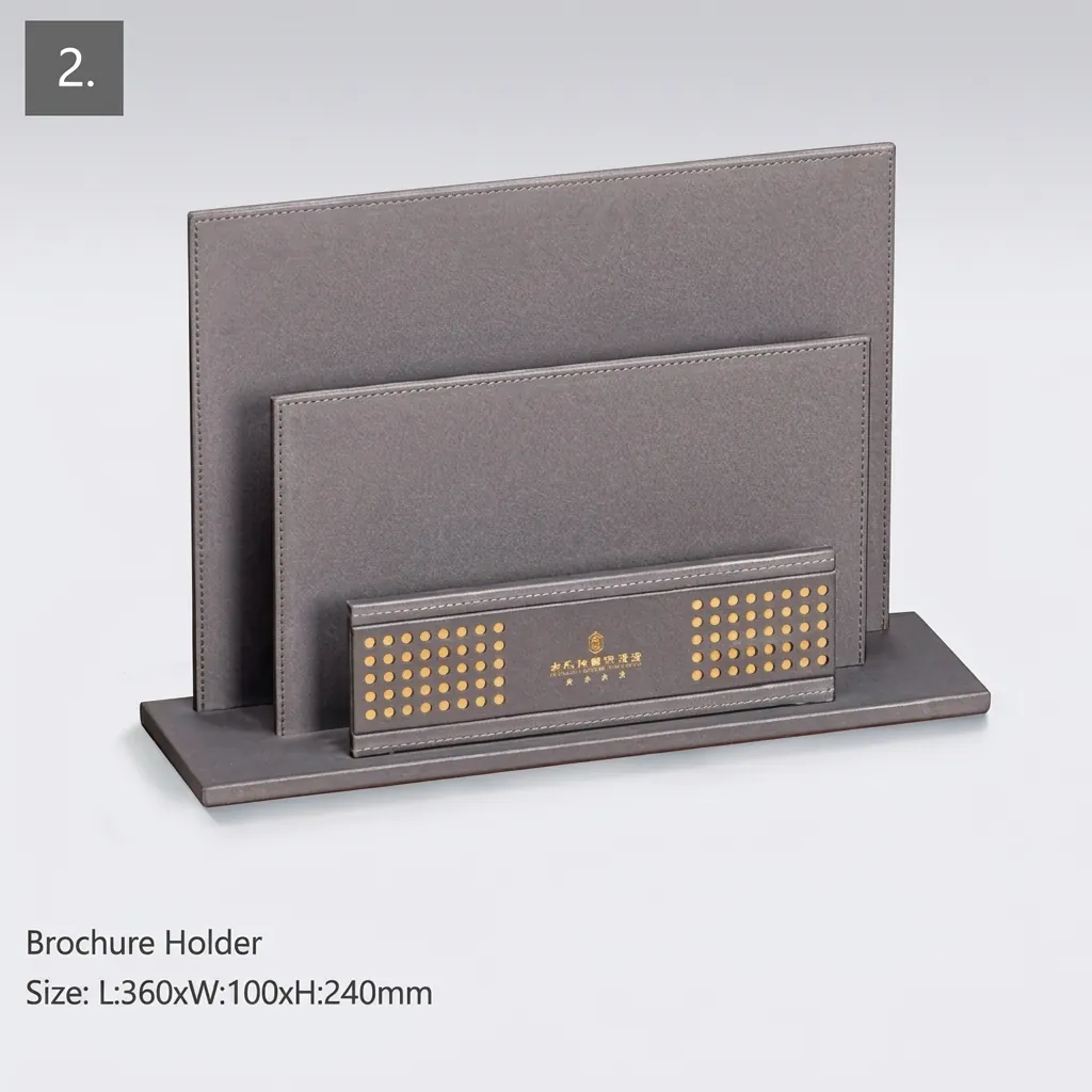 PU Leather 15-Piece Amenities Set with Double Remote Control Holder — LTH-1065 (image 12)