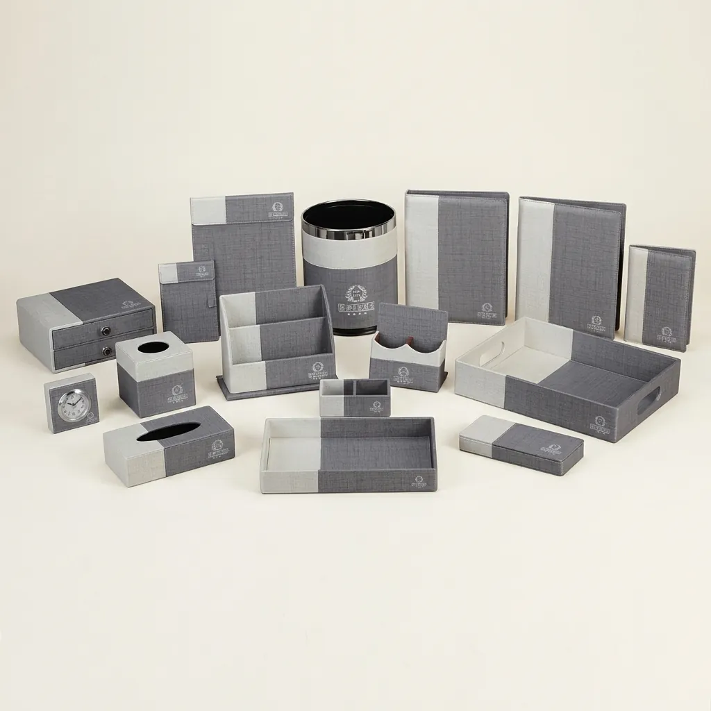 PU Leather 16-Piece Amenities Set with Double Remote Control Holder — LTH-1066 (image 11)