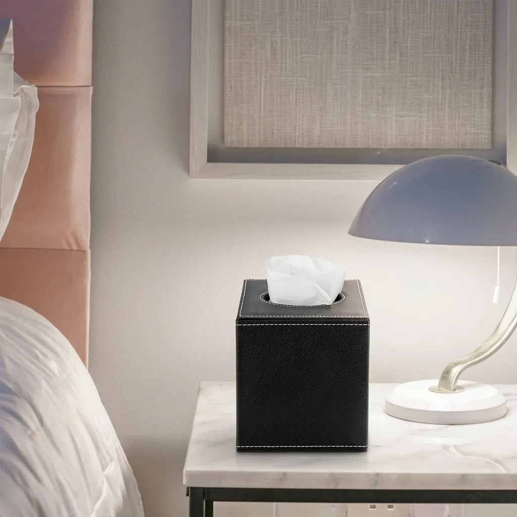 PU Leather Square Tissue Box Cover with Magnetic Bottom [1082] — LTH-1082 (image 6)