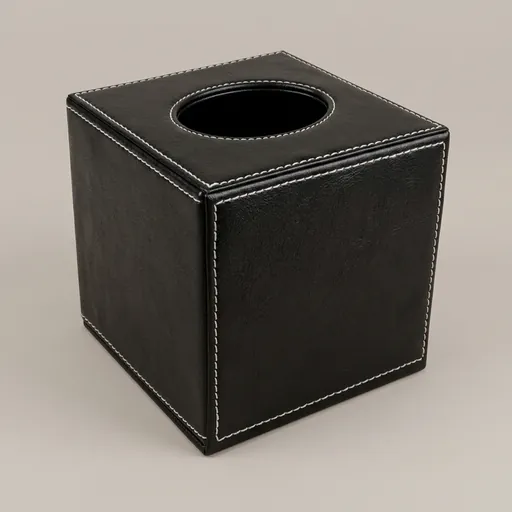 PU Leather Square Tissue Box Cover with Magnetic Bottom [1082] — LTH-1082