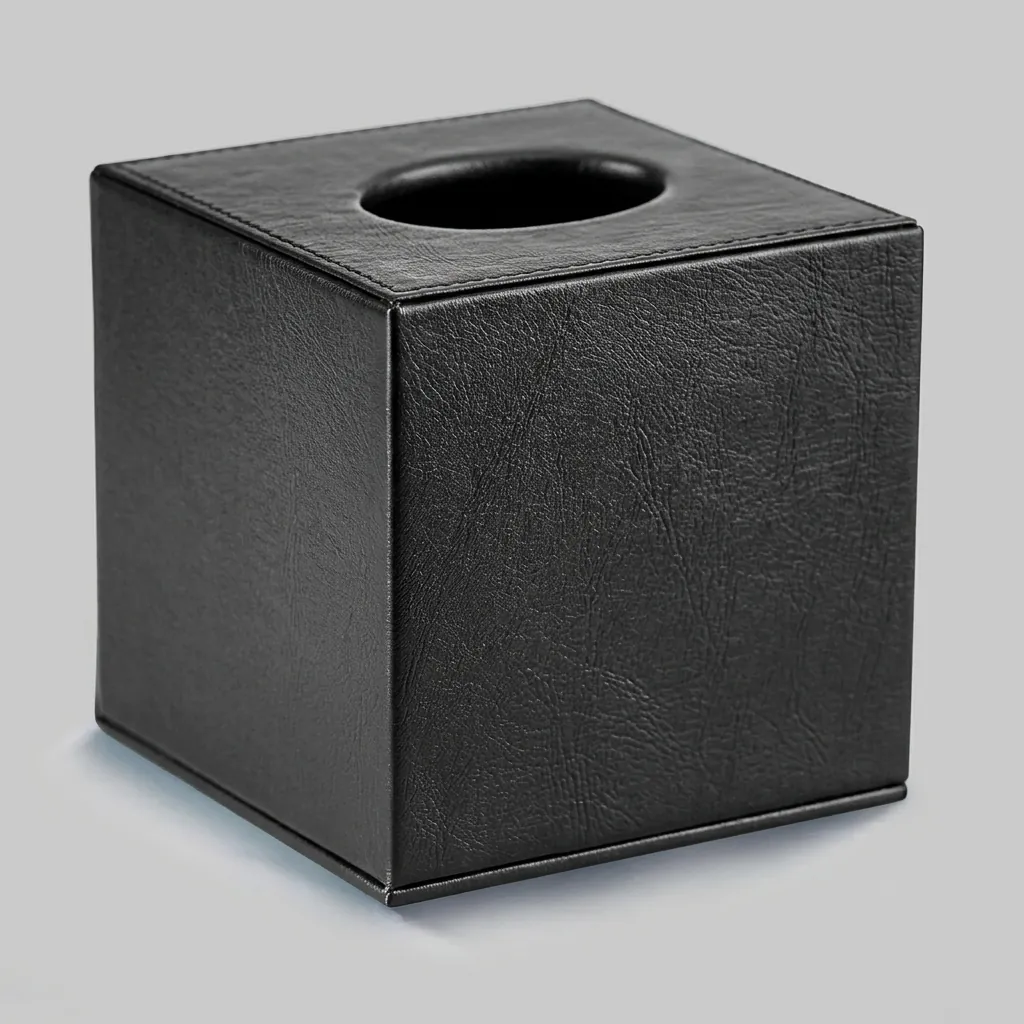 PU Leather Square Tissue Box Cover with Magnetic Bottom [1083] — LTH-1083 (image 2)
