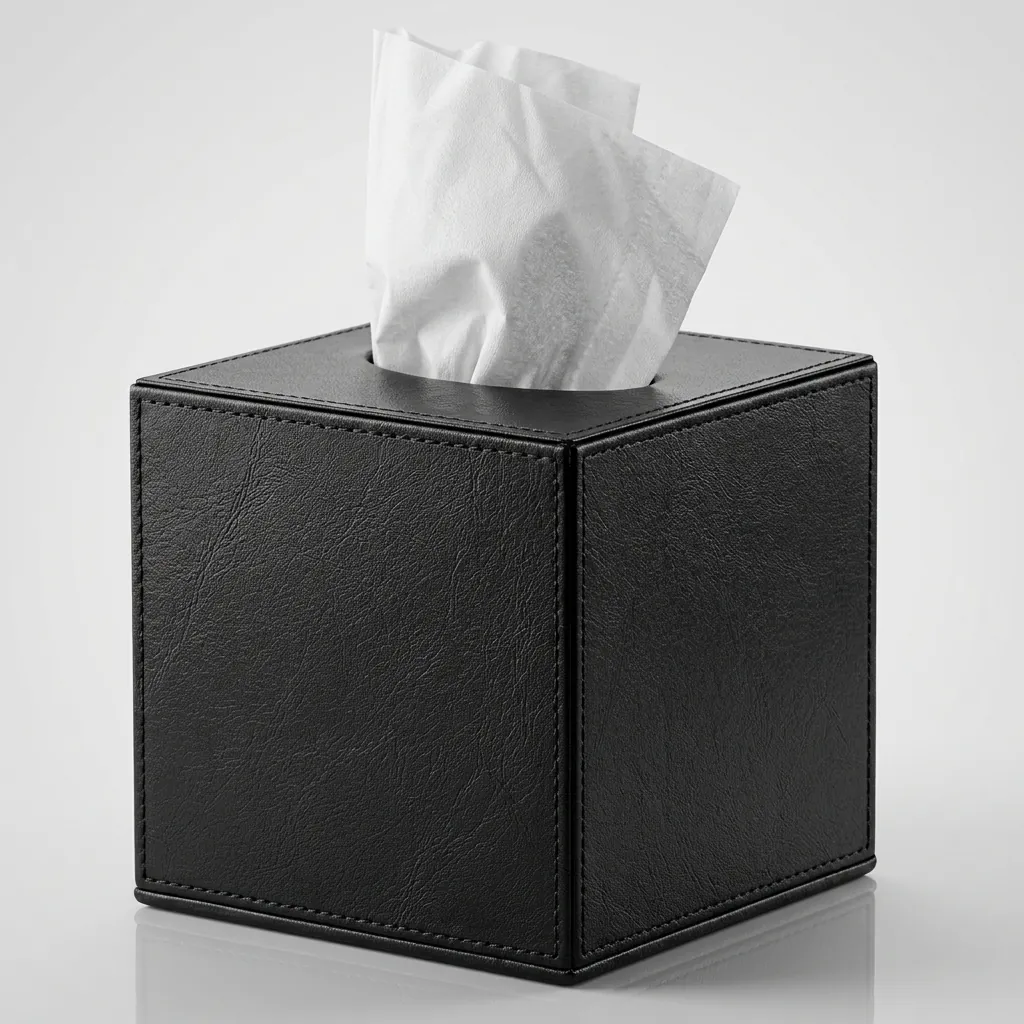 PU Leather Square Tissue Box Cover with Magnetic Bottom [1083] — LTH-1083 (image 4)