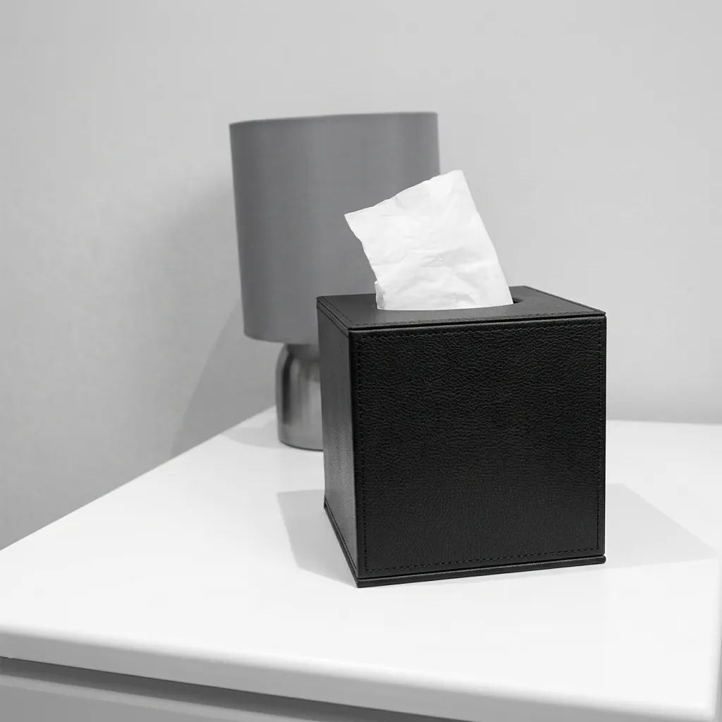 PU Leather Square Tissue Box Cover with Magnetic Bottom [1083] — LTH-1083 (image 6)