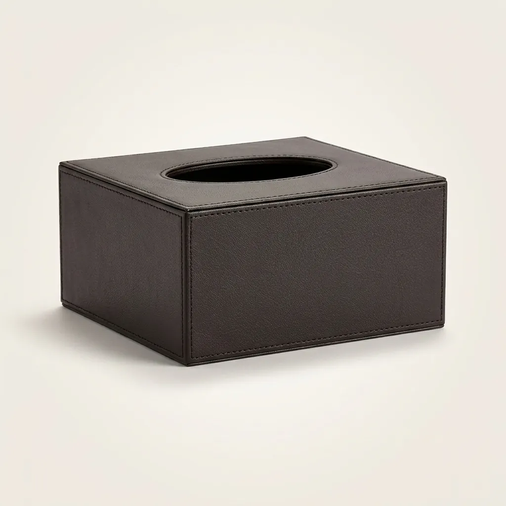 PU Leather Square Tissue Box Cover with Magnetic Bottom [1084] — LTH-1084 (image 2)