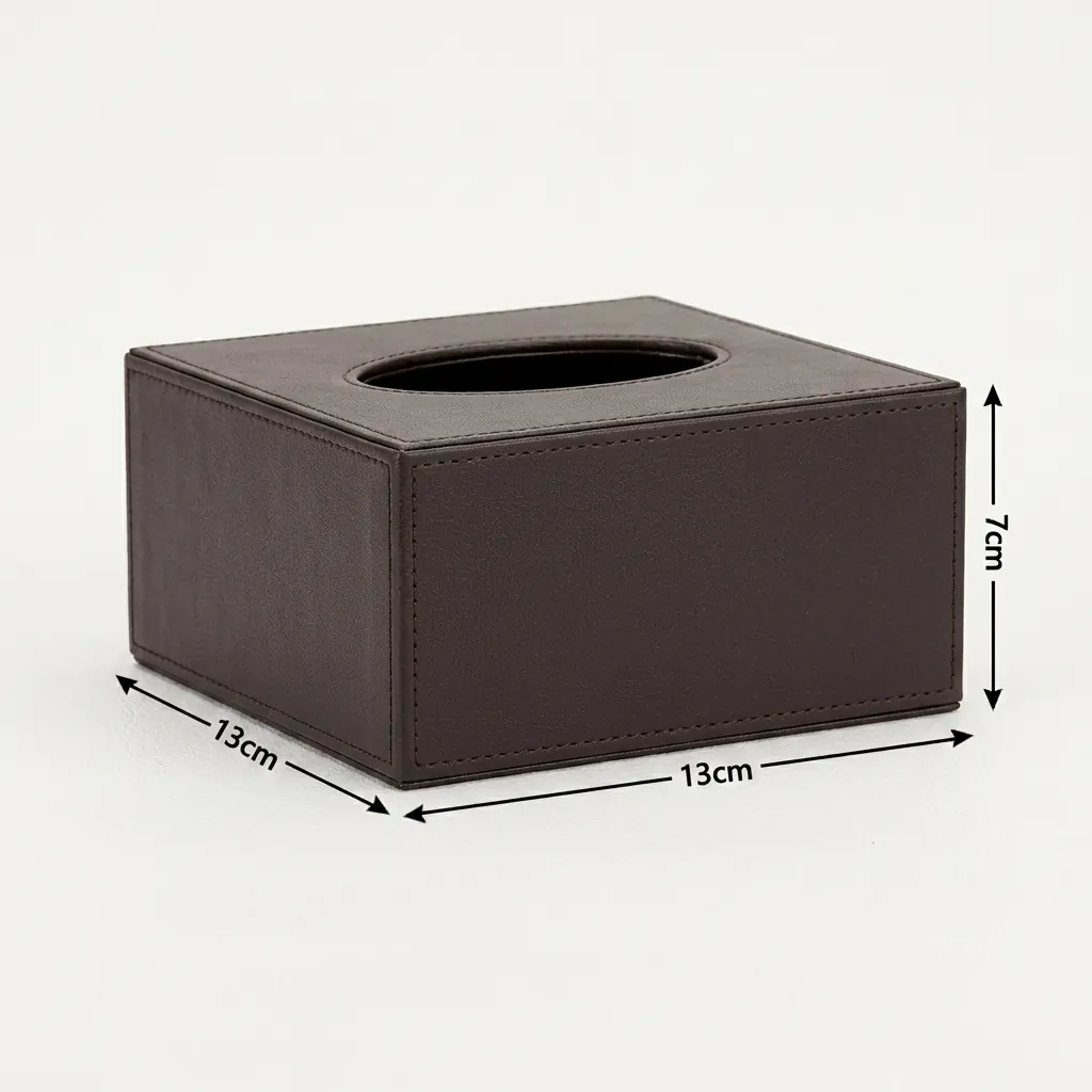 PU Leather Square Tissue Box Cover with Magnetic Bottom [1084] — LTH-1084 (image 4)