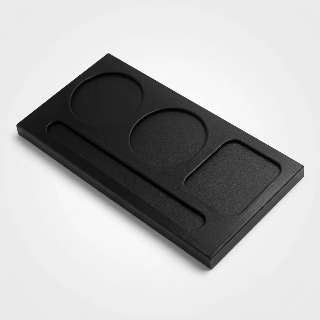 Pu Leather Coaster With Three-Hole Cup Holder & Pen Slot — LTH-1093 (image 3)