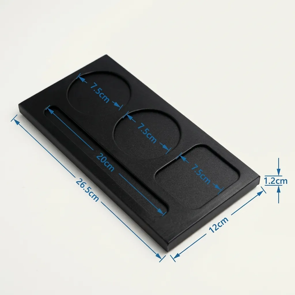 Pu Leather Coaster With Three-Hole Cup Holder & Pen Slot — LTH-1093 (image 4)