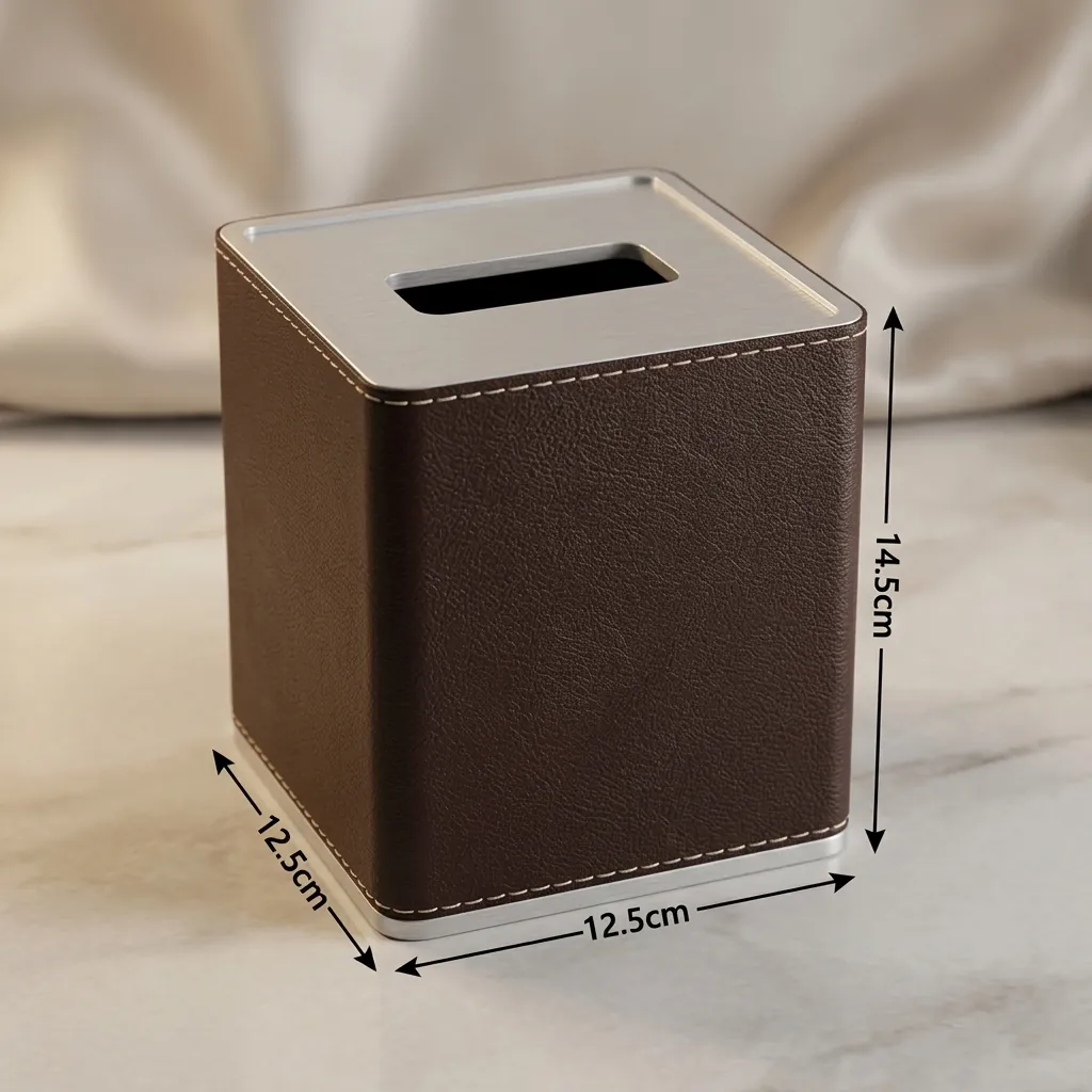 Abs + Pu Leather Square Tissue Box — LTH-1096 (image 4)