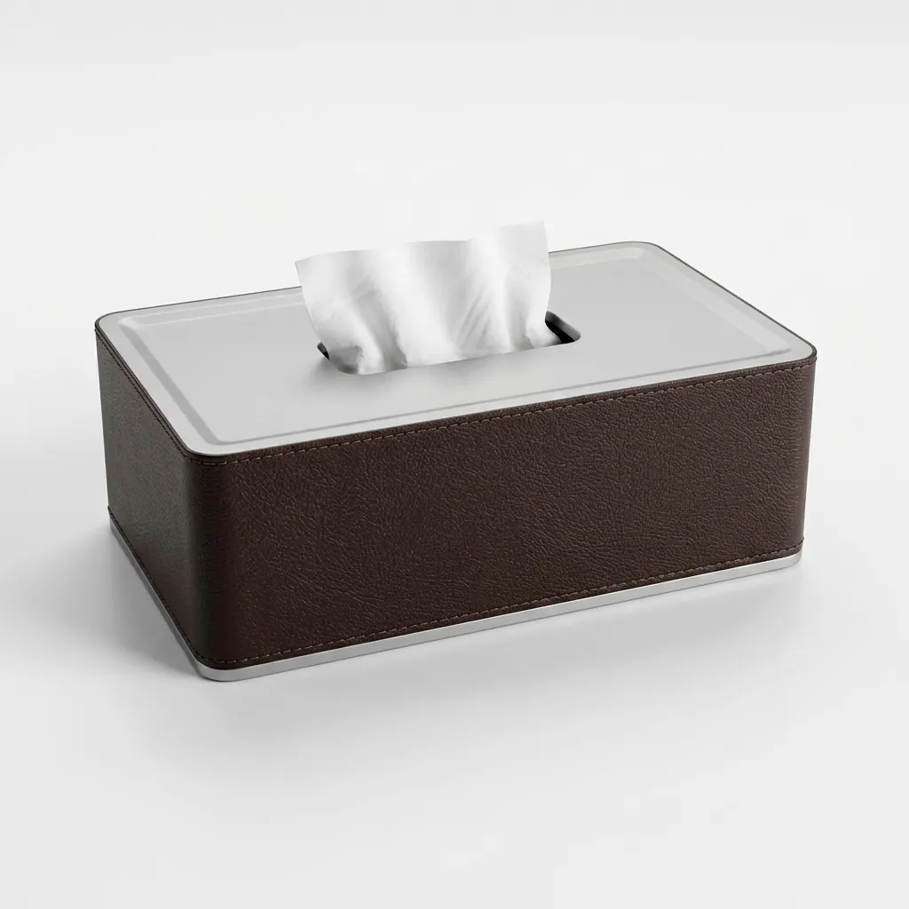 Abs + Pu Leather Rectangular Tissue Box — LTH-1097 (image 2)