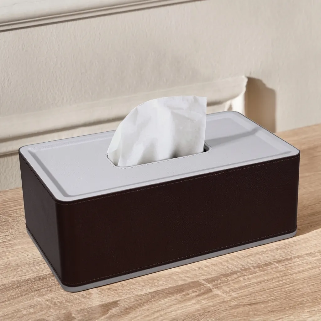 Abs + Pu Leather Rectangular Tissue Box — LTH-1097 (image 4)