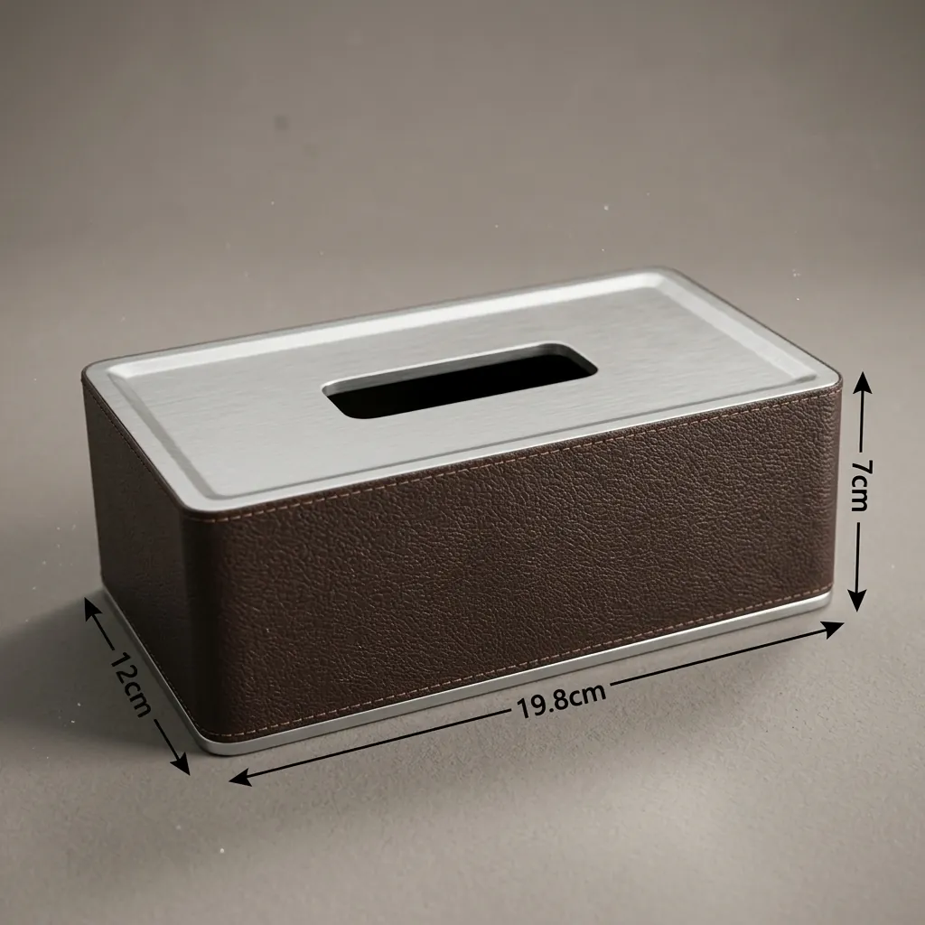 Abs + Pu Leather Rectangular Tissue Box — LTH-1097 (image 5)