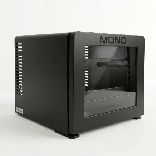 Thermoelectric Mini Bar Drawer 20ltr — MBD-1025 — A 20L thermoelectric drawer minibar with a foamed door that slides out and fits flush into cabinetry. The compressor-free design runs at 0dB with no vibration or CFC, holding 5 to 8 degrees with internal LED light and freely adjustable beverage shelves. A discreet, energy-saving choice in black, white or grey.