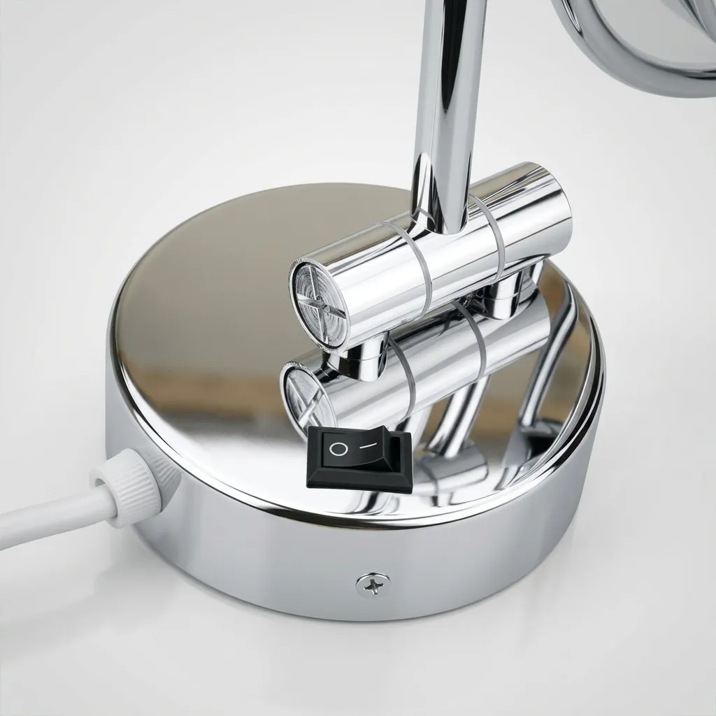 Wall Mounted Magnifying Mirror With Led Light 8" — MGM-1024 (image 4)
