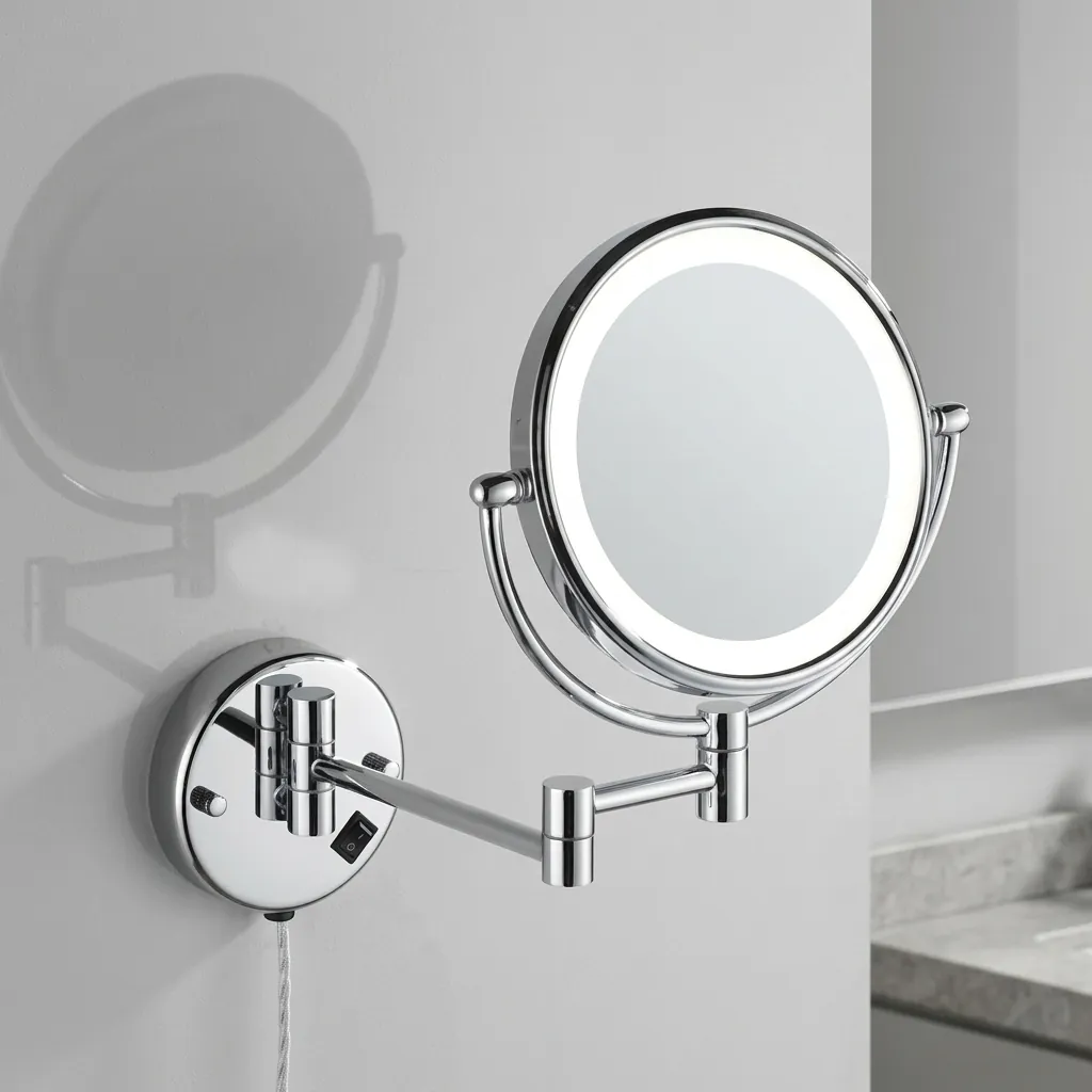 Wall Mounted Magnifying Mirror With Led Light 8" — MGM-1024 (image 6)