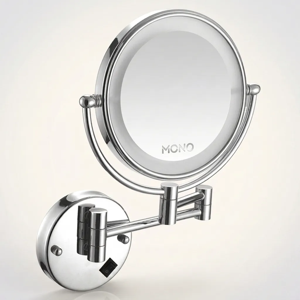 Wall Mounted Magnifying Mirror With Led Light 8" — MGM-1024 (image 1)