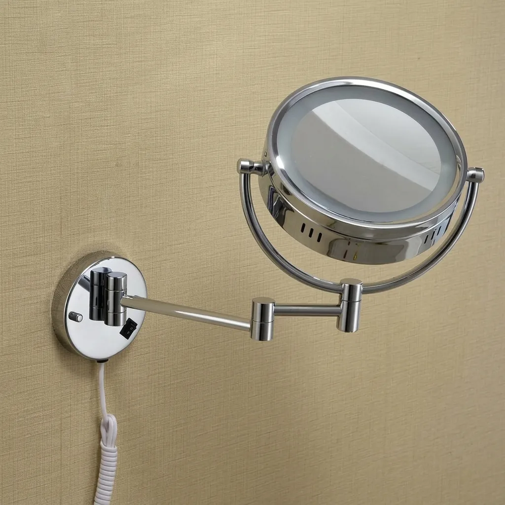 Wall Mounted Magnifying Mirror With LED Light 8.5" [1025] — MGM-1025 (image 2)