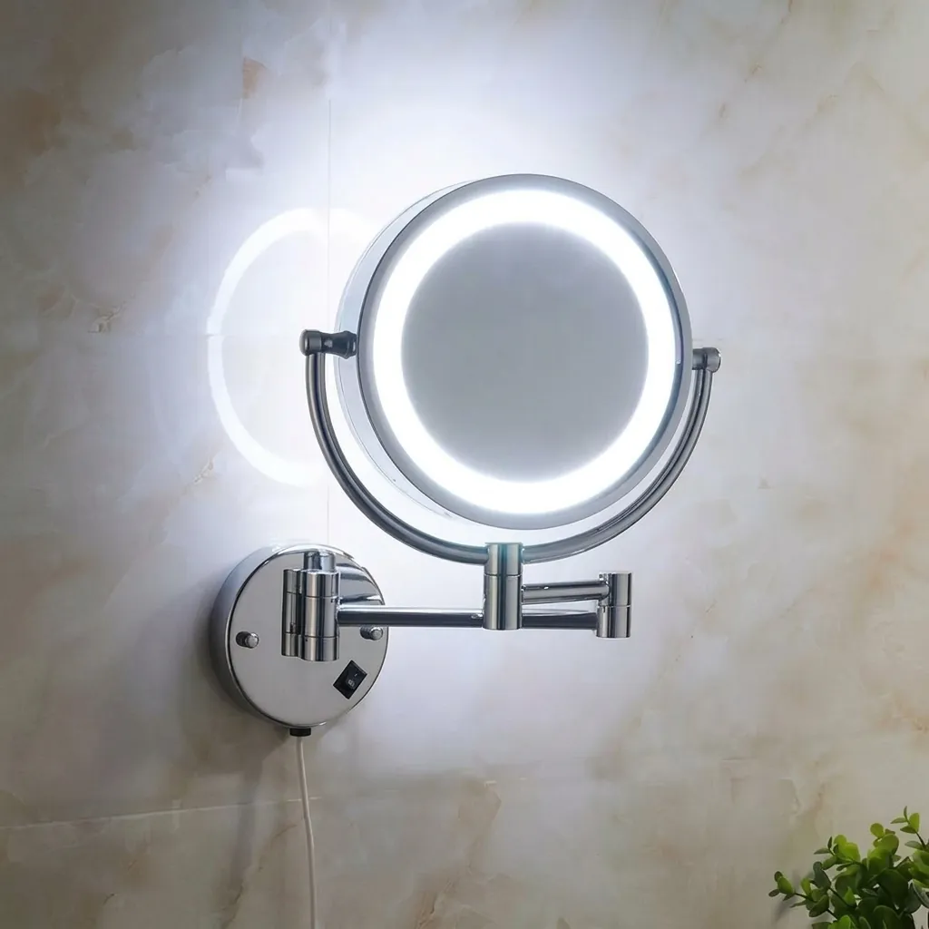 Wall Mounted Magnifying Mirror With LED Light 8.5" [1025] — MGM-1025 (image 3)