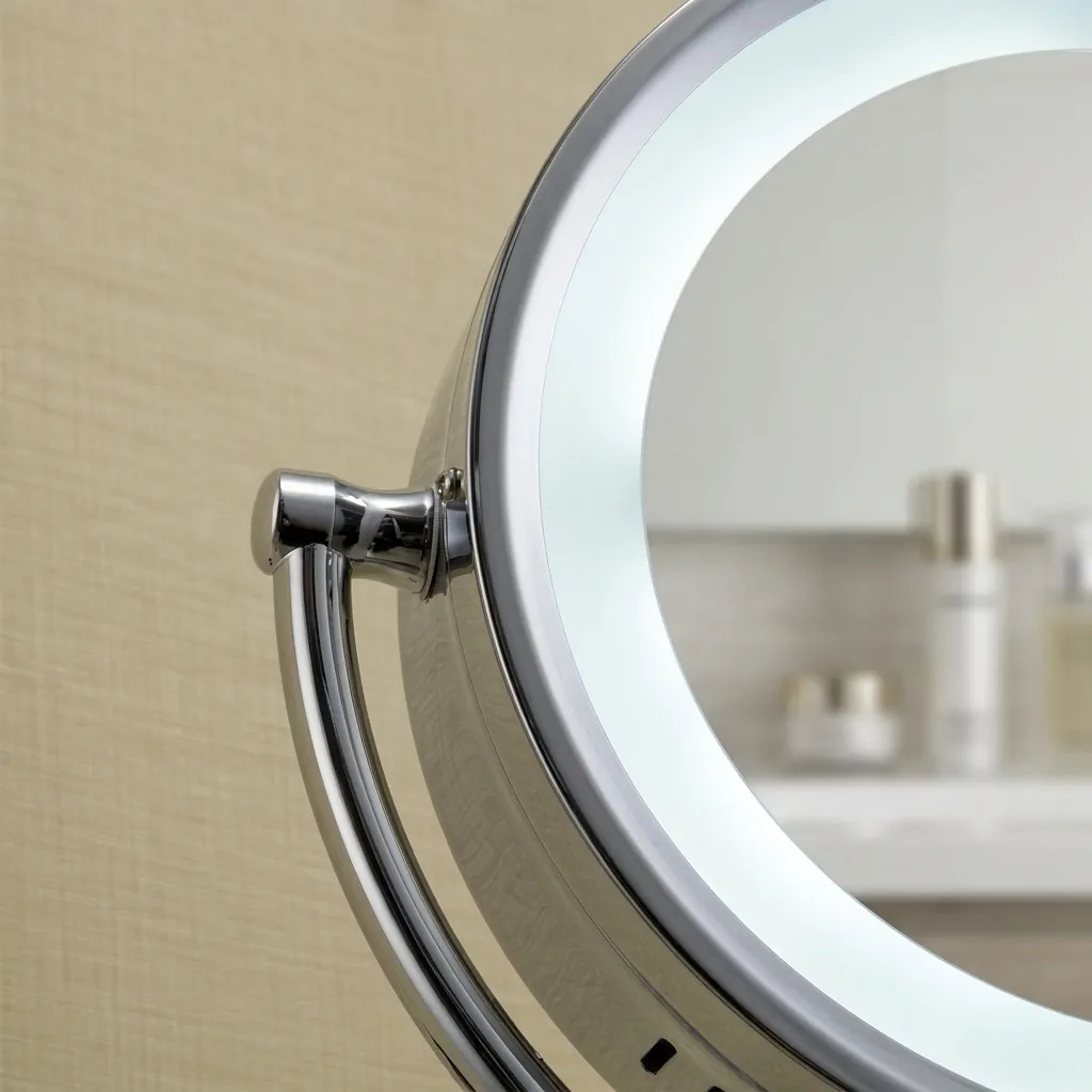 Wall Mounted Magnifying Mirror With LED Light 8.5" [1025] — MGM-1025 (image 7)