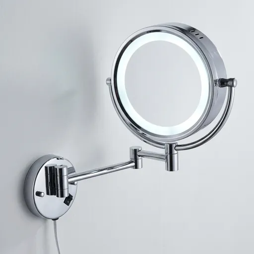 Wall Mounted Magnifying Mirror With LED Light 8.5" [1025] — MGM-1025