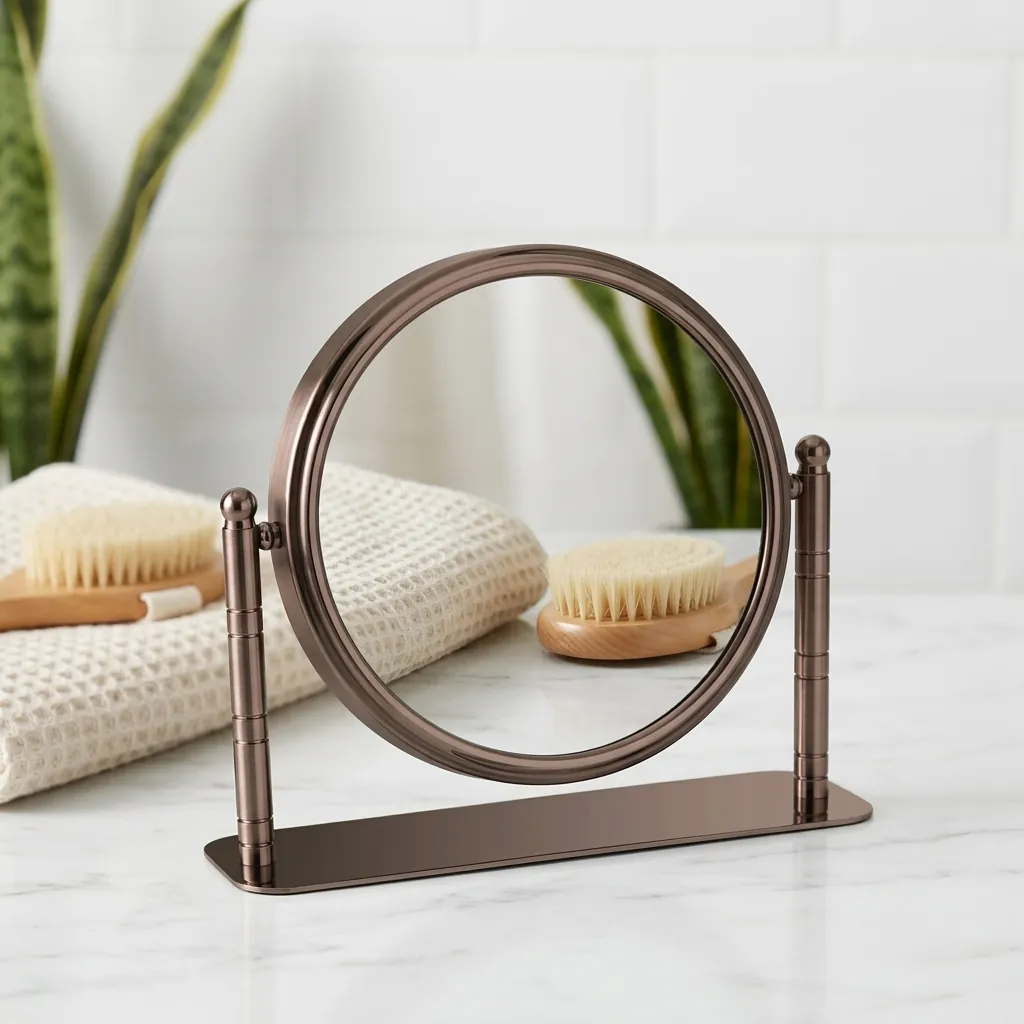 Stainless Steel Desktop Magnifying Mirror 8" — MGM-1035 (image 2)
