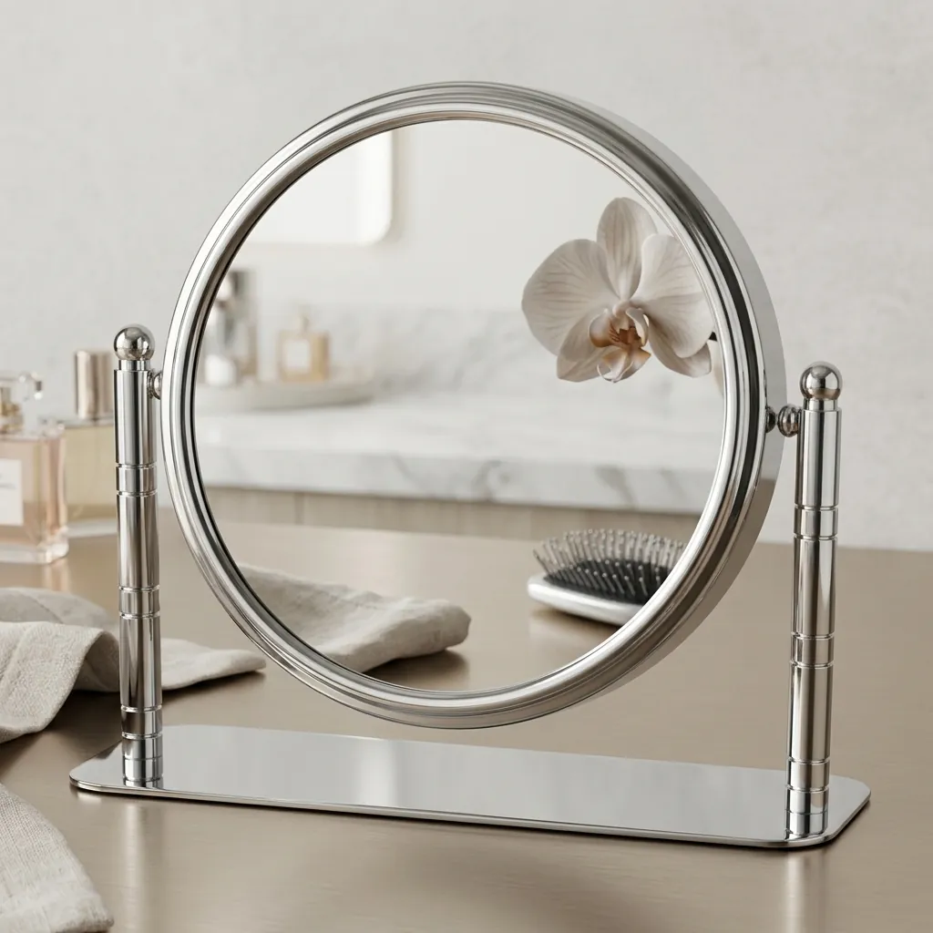 Stainless Steel Desktop Magnifying Mirror 8" — MGM-1035 (image 3)