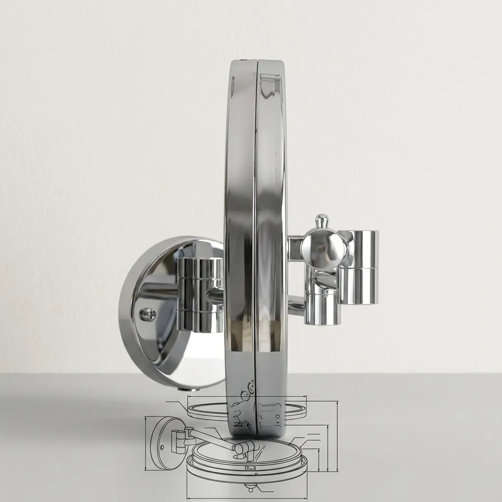 Wall Mounted Magnifying Mirror With Led Light 8.5" — MGM-1040 (image 7)