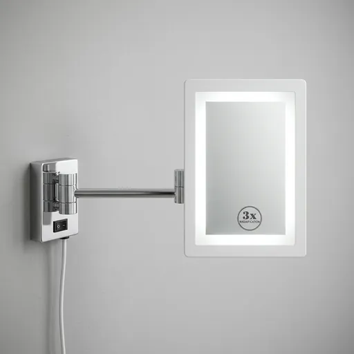 Wall-Mounted 3x Magnifying Mirror with LED Light [1041] — MGM-1041