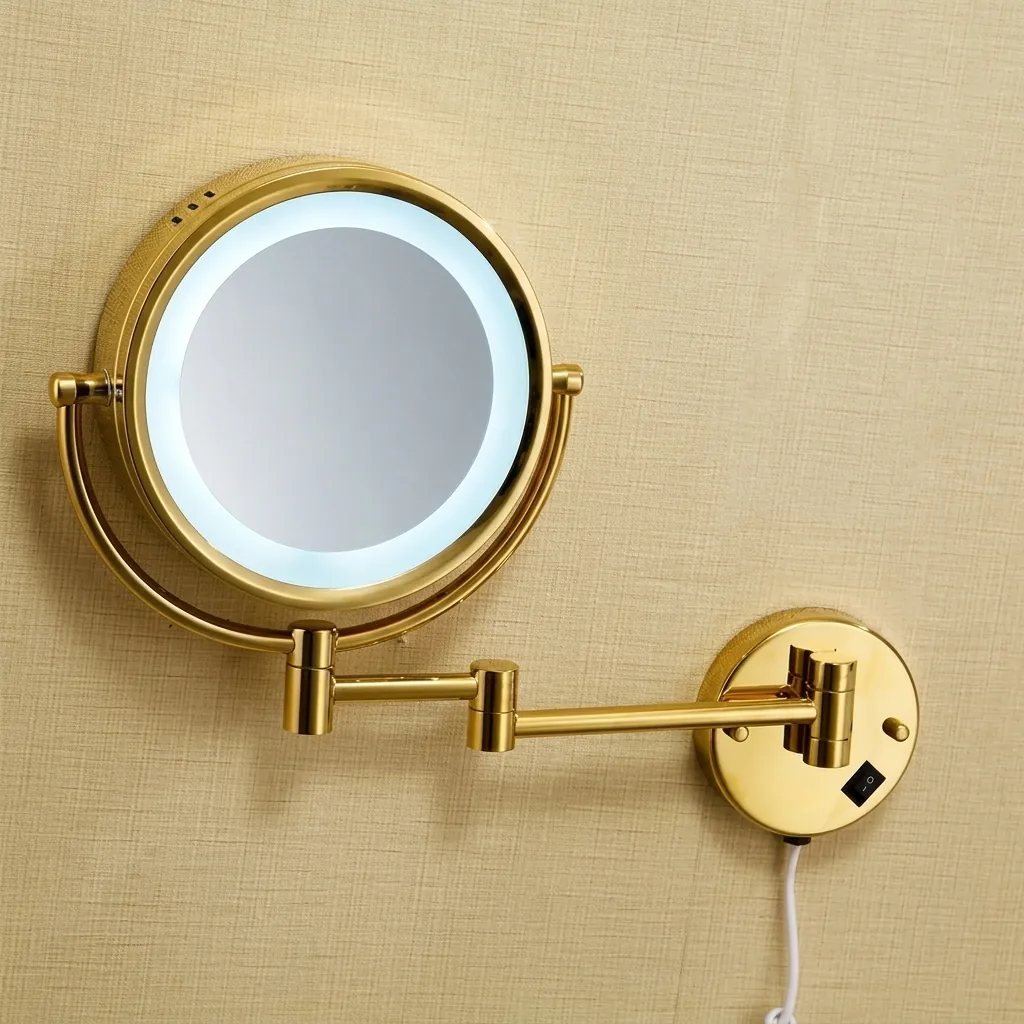 Wall Mounted Magnifying Mirror With LED Light 8.5" [1047] — MGM-1047 (image 2)