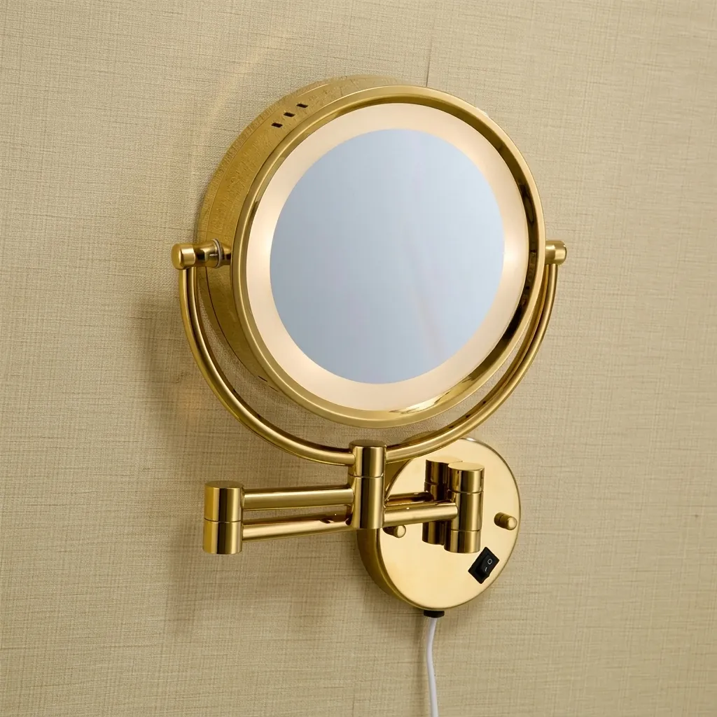 Wall Mounted Magnifying Mirror With LED Light 8.5" [1047] — MGM-1047 (image 4)