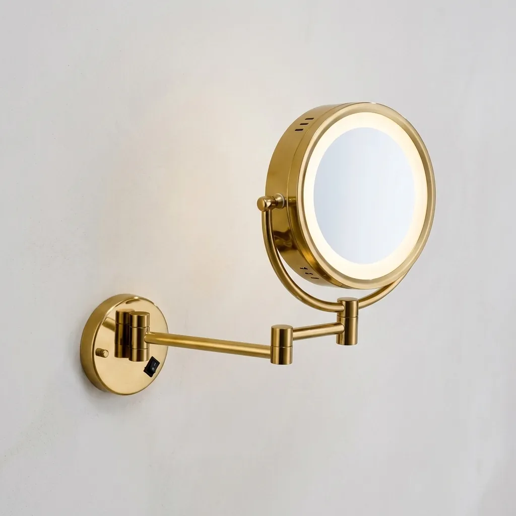 Wall Mounted Magnifying Mirror With LED Light 8.5" [1047] — MGM-1047 (image 6)