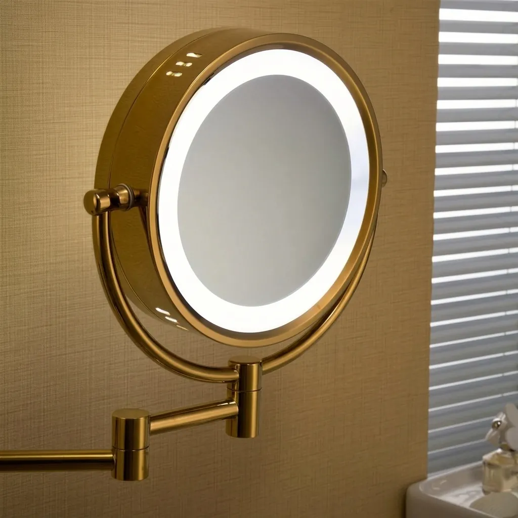 Wall Mounted Magnifying Mirror With LED Light 8.5" [1047] — MGM-1047 (image 8)