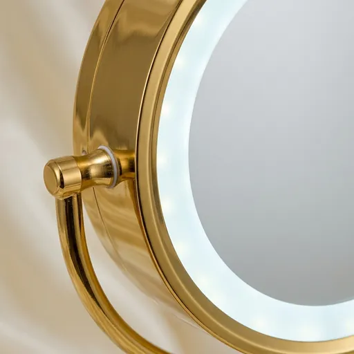 Wall Mounted Magnifying Mirror With LED Light 8.5" [1047] — MGM-1047