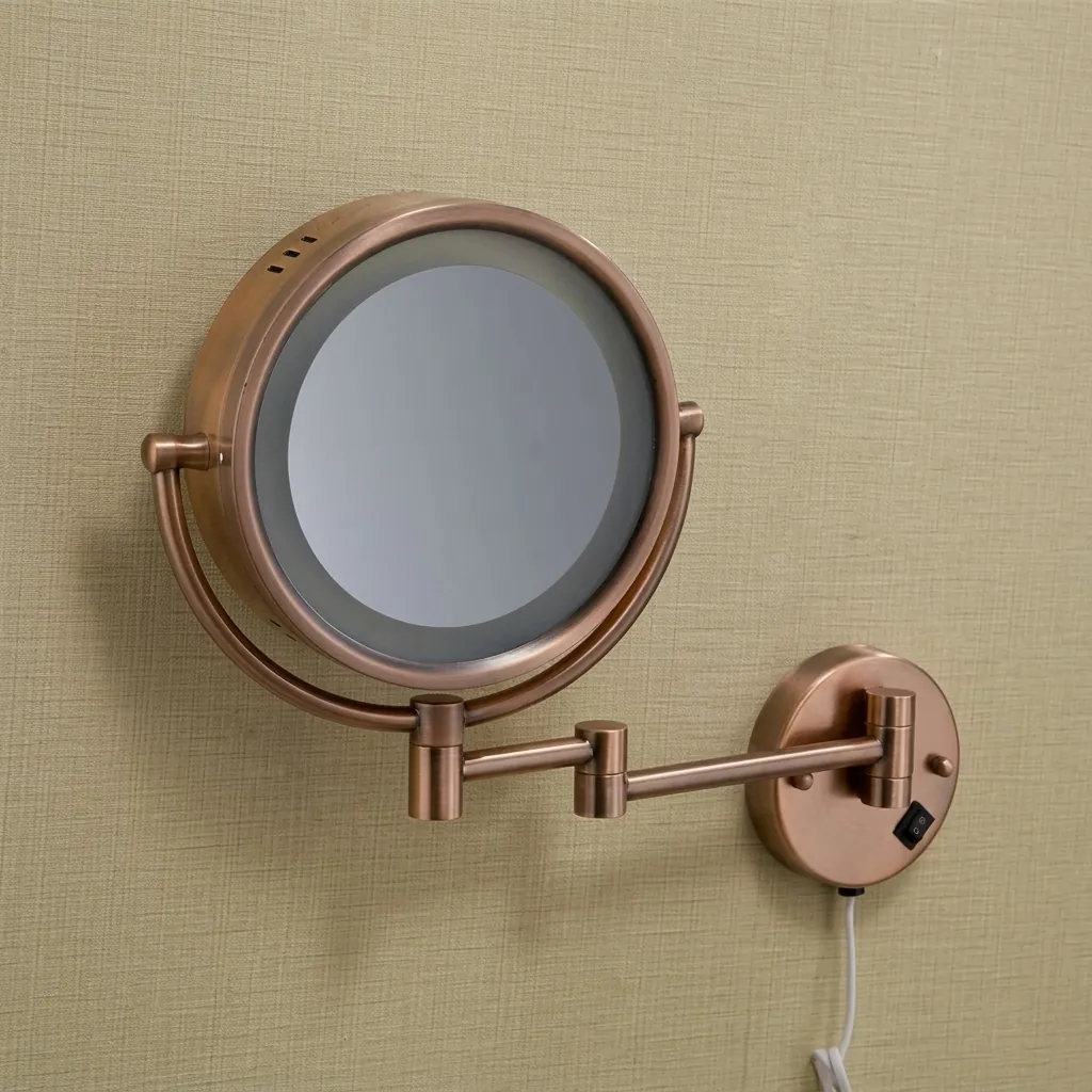 Wall Mounted Magnifying Mirror With LED Light 8.5" [1048] — MGM-1048 (image 2)
