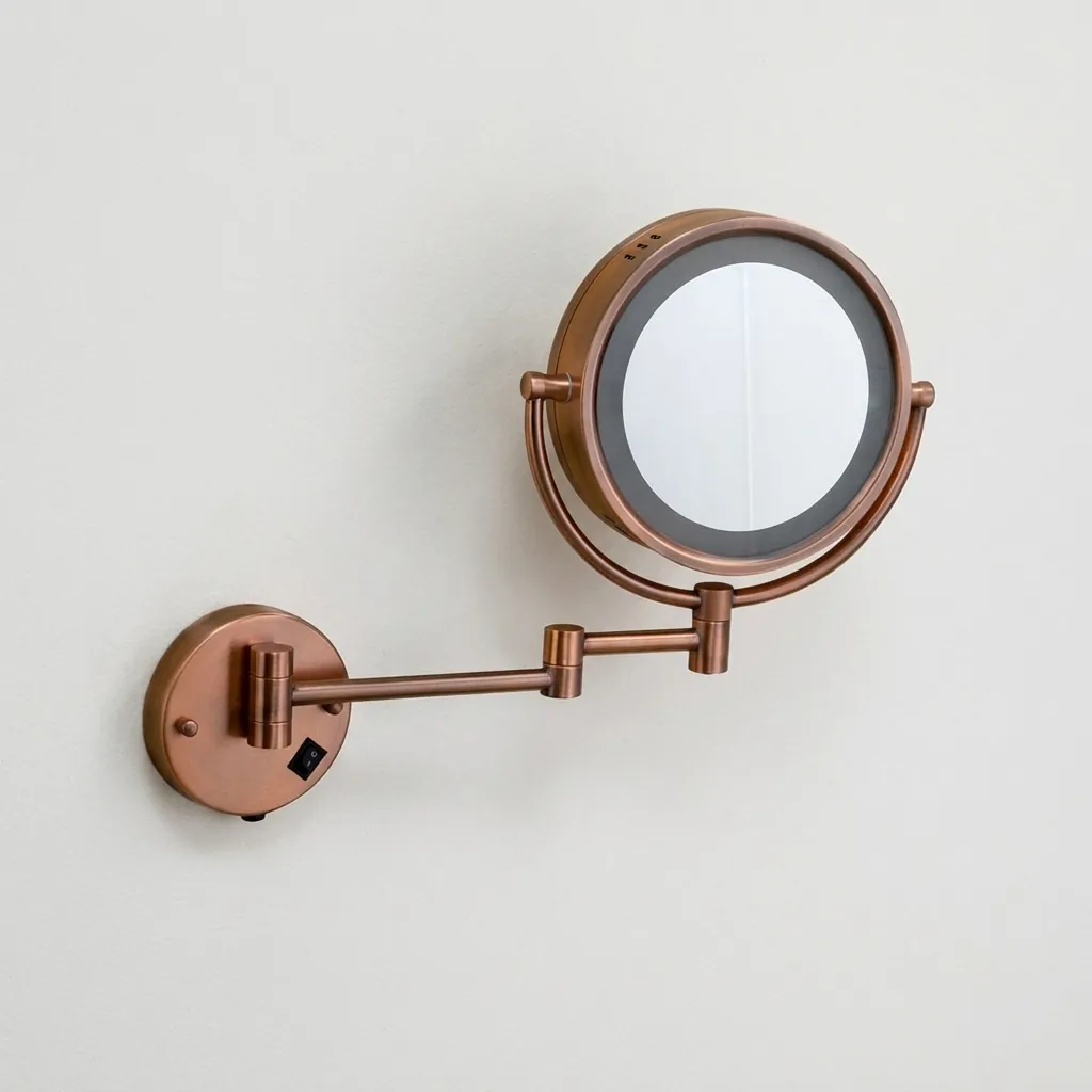 Wall Mounted Magnifying Mirror With LED Light 8.5" [1048] — MGM-1048 (image 5)