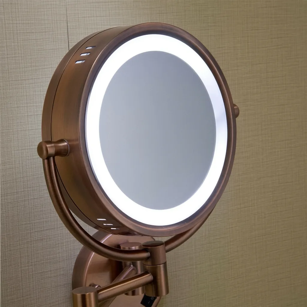 Wall Mounted Magnifying Mirror With LED Light 8.5" [1048] — MGM-1048 (image 6)
