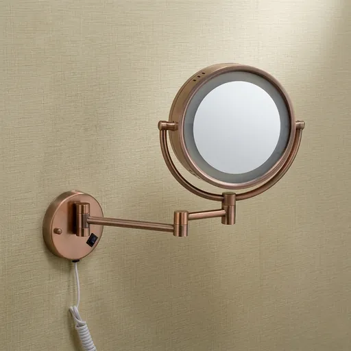 Wall Mounted Magnifying Mirror With LED Light 8.5" [1048] — MGM-1048