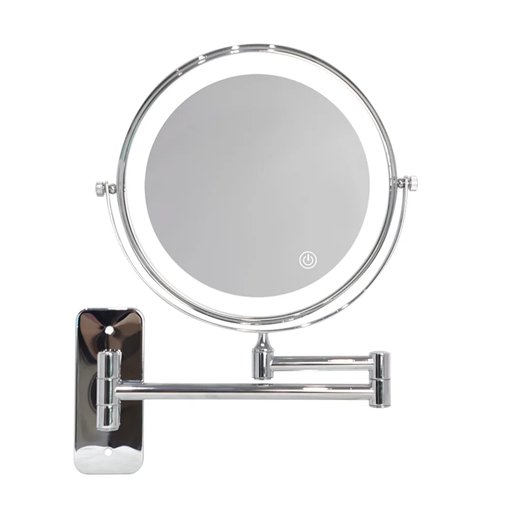 Battery Powered Wall-Mounted 3x Magnifying Mirror 8″ with Touch LED — MGM-1053