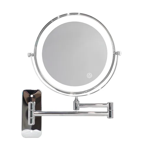 Battery Powered Wall-Mounted 3x Magnifying Mirror 8″ with Touch LED — MGM-1053
