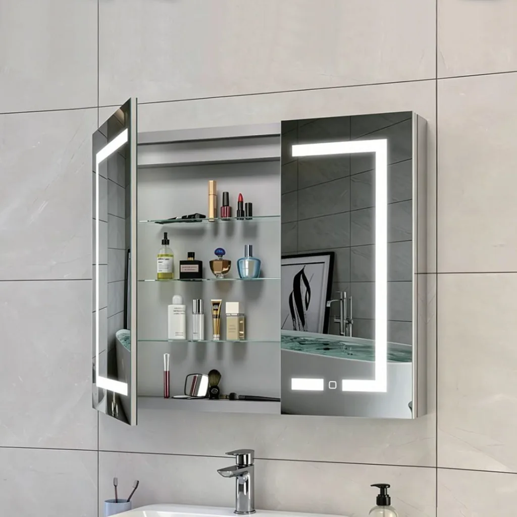 Two-Door LED Mirror Cabinet with 3x Magnifier — MRC-1026